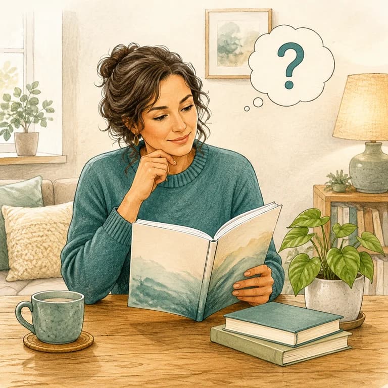 A curious reader opening an introductory guide