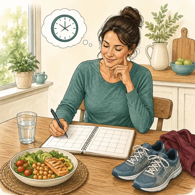 A reader planning a daily routine with a calendar
